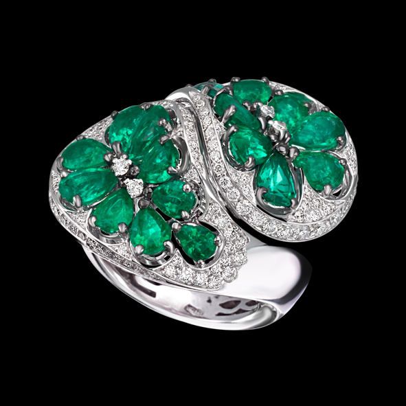 Massimo Raiteri jewellery gioielli anello smeraldi diamanti