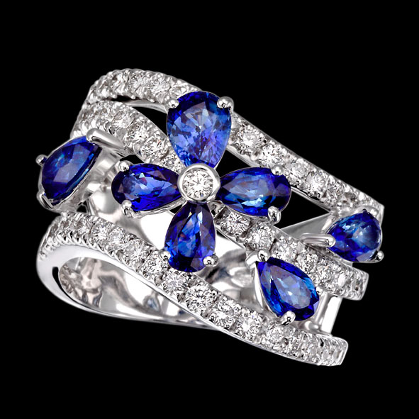 massimo raiteri exclusive jewelry jewelry gioielli diamanti diamonds white bianchi flower fiore sapphire zaffiro zaffiri sapphires