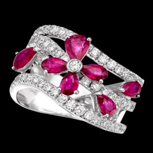 massimo raiteri exclusive jewelry jewelry gioielli diamanti diamonds white bianchi flower fiore ruby rubini rubino