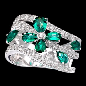 massimo raiteri exclusive jewelry jewelry gioielli diamanti diamonds white bianchi flower fiore emerald smeraldo smeraldi emeralds