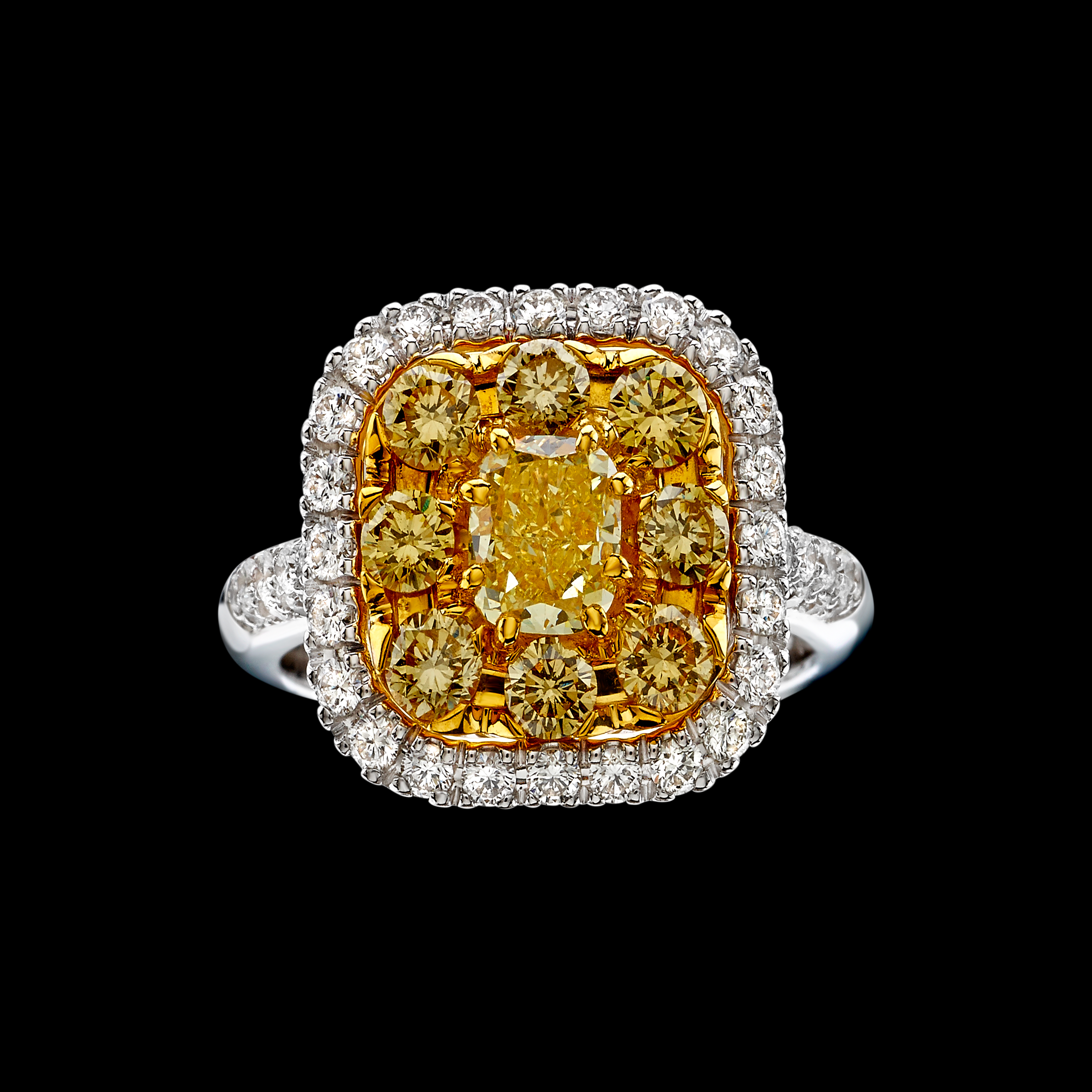 Massimo Raiteri fancy yellow diamonds ring anello diamanti gialli