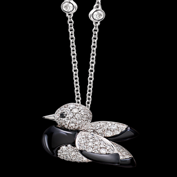 massimo raiteri exclusive jewellery pettirosso uccellino bird diamond gioielli diamanti animali animols