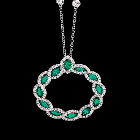 massimo raiteri exclusive jewellery gioielli diamanti diamond necklace emerald smeraldi collana