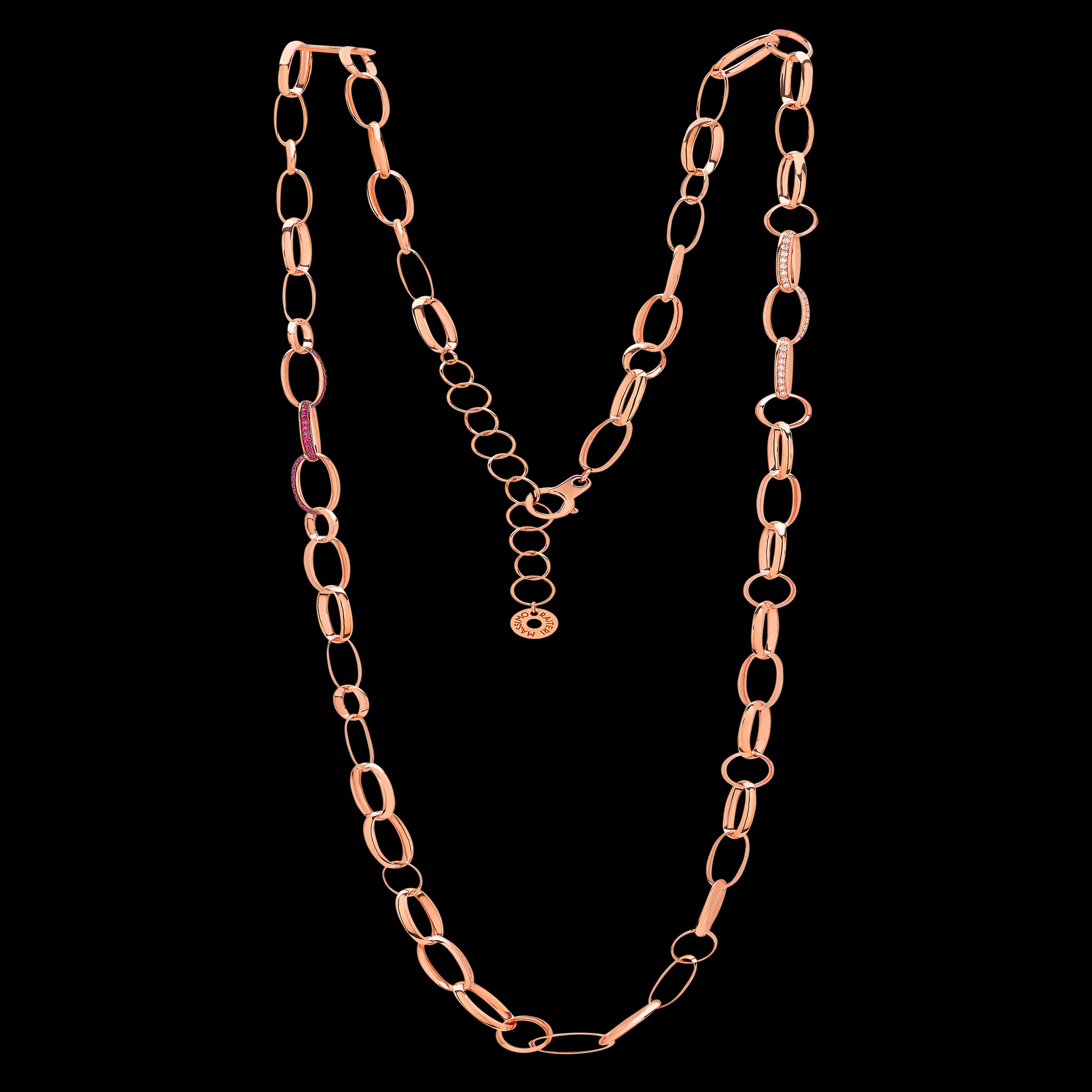 Massimo Raiteri long chain oro gold catene lunghe gioielli jewellery diamonds diamanti ruby rubini