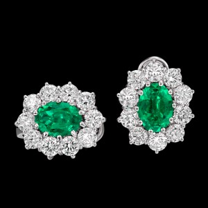massimo raiteri exclusive jewellery gioielli earring orecchini contorno classic diamonds diamanti emerald smeraldo