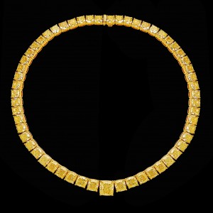 tennis fancy yellow diamond necklace